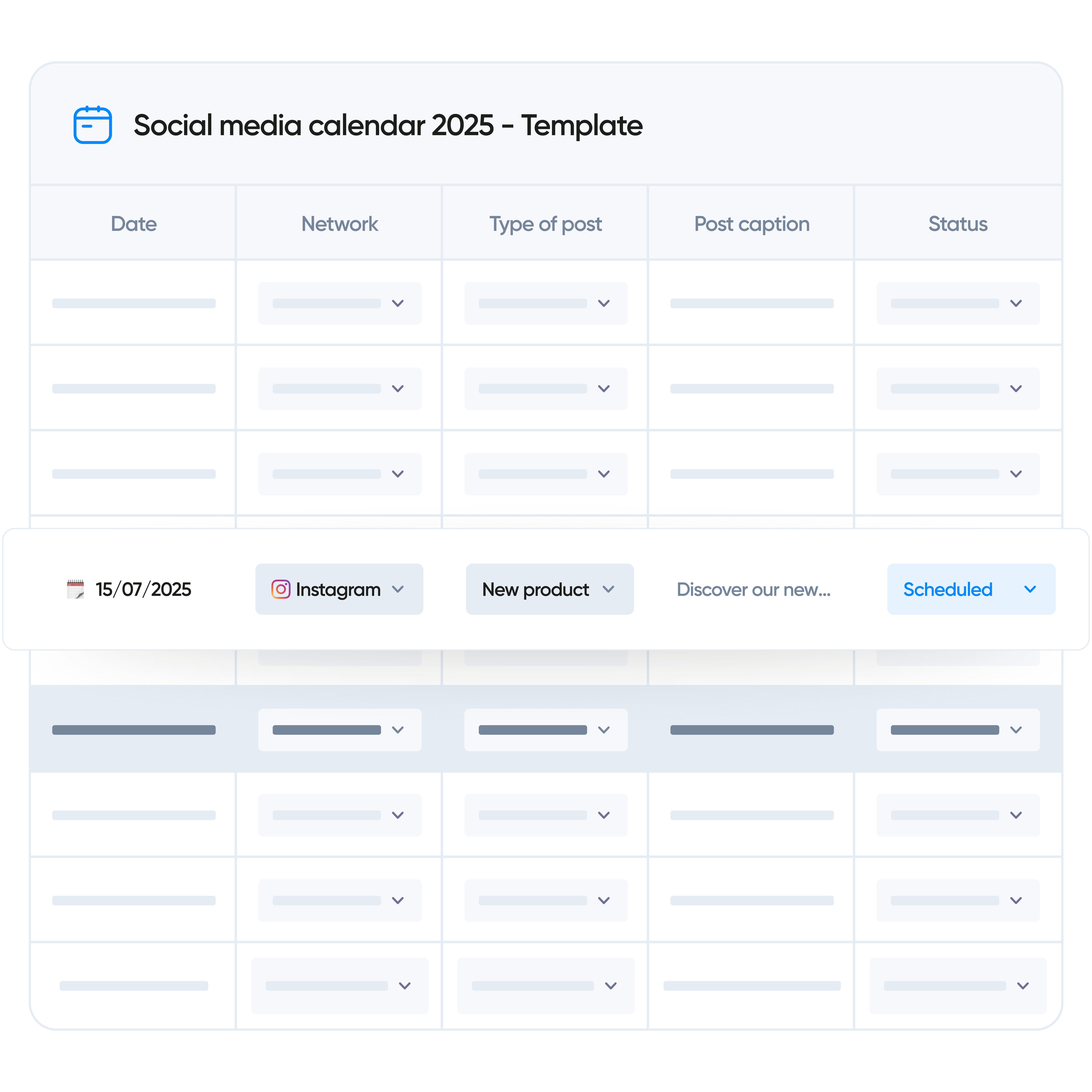 Free Social Media Calendar Template