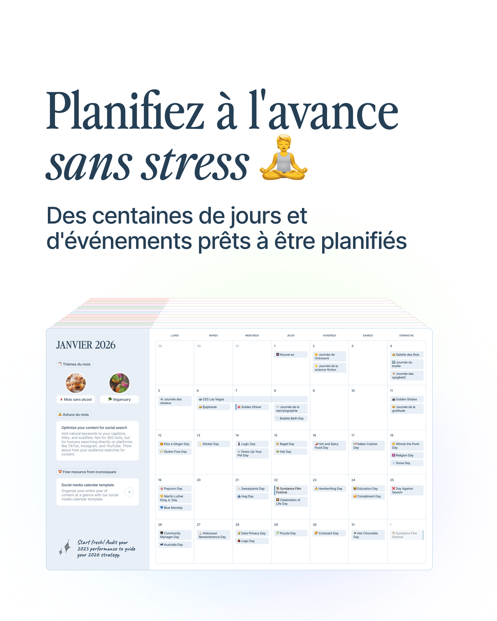 Planifiez à l'avance vos marronniers social media